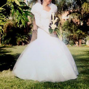 Demetrios VIntage Mermaid Style Wedding Gown